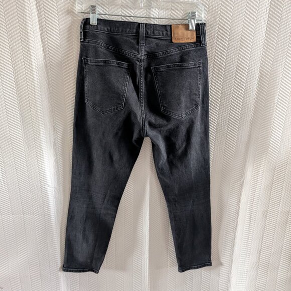 Denim Forum The Yoko High Rise Slim Crop Black Jeans Button Fly Size 26 - Picture 3 of 11